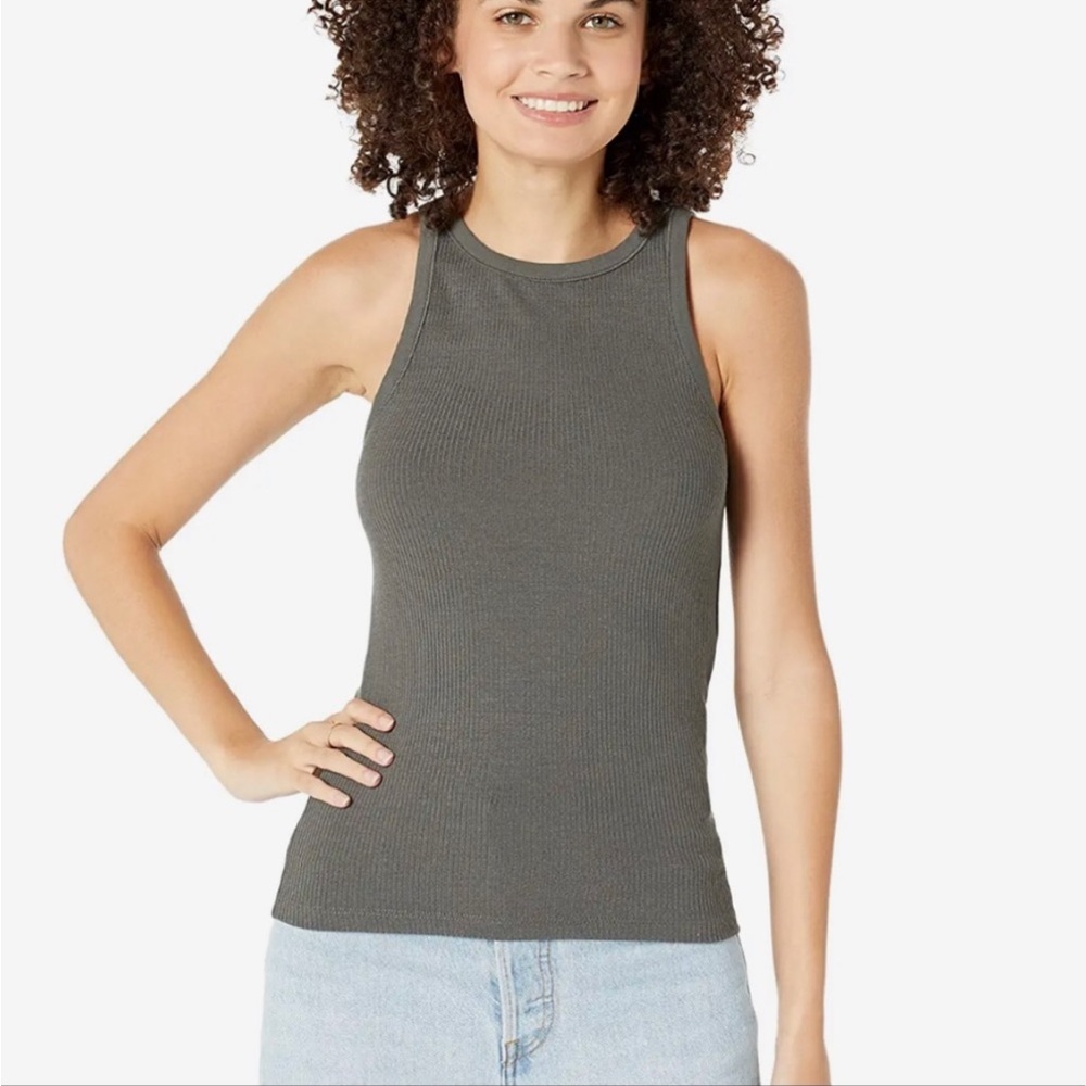 Faherty sunfaded black Ribbed Tank Top